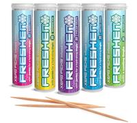 Xero Picks Freshen - Palillos de dientes con sabor infundido - Aliento fresco refrescante - 100 púas - Paquete de 5 - Variedad