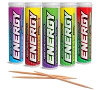 Xero Picks palillos de dientes con sabor a energía con cafeína, B12 y B6 (paquete variado, 20 unidades (paquete de 5))