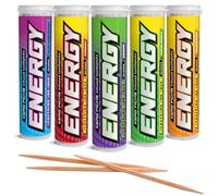 Xero Picks palillos de dientes con sabor a energía con cafeína, B12 y B6 (paquete variado, 20 unidades (paquete de 5))