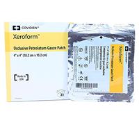 Xeroform Parche para vendaje de petrolato, 4 x 4 pulgadas, 25 unidades (1 paquete)