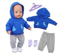 Xerteam 4 piezas de ropa para muñecas de 35 a 45 cm, ropa de muñeca para muñecas de 14-18 pulgadas, unisex, nailon, lavable a mano y máquina, para jugar en casa o casa de muñecas