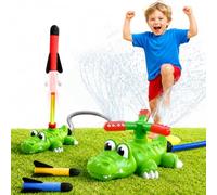 Xerteam Juguetes acuáticos para niños, aspersores de agua para niños, juguete de agua de jardín Twister Summer Splash Juguetes para niños y niñas de 3 a 12 años (cocodrilo verde-3)