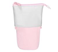 Xespis Estuche Escolar, Telescópico Estuches, Estuche Vertical 2 en 1, Estuche Tela Cremallera, Estuches Escolares Niña, Estuche Aesthetic, para Niña, Niño, Estudiante(Pana-Rosa)