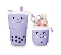 Xespis Estuche Escolar Telescópico Vertical 2 en 1 Tela Cremallera-Púrpura | Aesthetic para Niños y Estudiantes