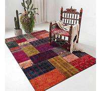 XESZIEO Alfombra de Dormitorio Alfombra de Salón Suave Alfombra de Comedor Antideslizante,Patchwork Vintage Marrón Rojizo, 200 x 250 cm