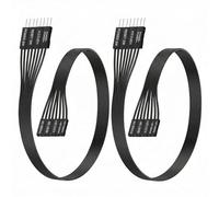 Xevtrak - Cable de extensión para tarjeta gráfica y cableado, carcasa de PC, cable plano 24 AWG para extensión de placa base interfaz JFP1, cobre estañado alargador cable Power SW Reset SW, negro 30