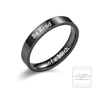 Xeyau Be Kind A B - Anillo de acero inoxidable Be Kind... Of A B, joyería para mujeres, joyería para mejores amigas, 10, Metal, Sin piedras preciosas