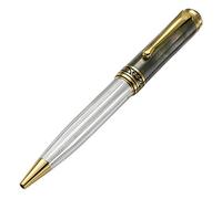 Xezo Bolígrafo Maestro, punta media. Plata de ley 925 maciza. Incrustación de madreperla negra con baño de oro de 18 quilates. Hecho a mano, edición limitada, numerada