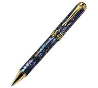 Xezo Bolígrafo Paua Abalone de Nueva Zelanda, chapado en oro de 18 quilates, diámetro del bolígrafo: 12 mm, longitud de 145 mm, peso 46 g. (Maestro SeaShell B)