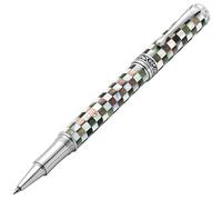 Xezo Bolígrafo Roller Maestro Jubilee, Punta Fina. Concha de Nácar Blanco Oceánico y Negro Tahitiano Iridiscente. Edición Limitada, Sólo 223 Piezas Fabricadas. No hay dos bolígrafos iguales