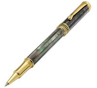 Xezo Bolígrafo roller Maestro, punta fina. Incrustación de nácar negro tahitiano oceánico. Bañado en oro de 18 quilates y titanio. Hecho a mano, edición limitada, numerado