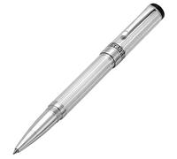 Xezo Bolígrafo roller Tribune, punta fina. Plata maciza 925. Bañado en platino. Grabado guilloché a mano y numerado