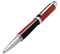 Xezo Bolígrafo roller Visionary de latón y aluminio, punta fina. Lacado a mano en rojo y negro. Numerado en edición limitada de 500. Disposición clásica de colores Art Deco, estilo retrofuturista