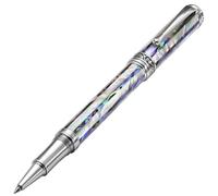 Xezo Bolígrafo rollerball Maestro Jubilee, punta fina. Madreperla oceánica blanca y concha de pāua iridiscente. Edición limitada, solo 223 piezas. Hecho a mano, no hay dos bolígrafos iguales