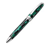 Xezo Bolígrafo Urbanite II de giro, punta media. Color océano verde y negro con acabado en cromo. Hecho a mano, edición limitada, numerado