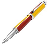 Xezo Bolígrafo Visionary de latón y aluminio, punta fina. Lacado a mano en oro álamo y rojo. Numerado en edición limitada de 500. Clásica disposición de colores Art Deco, estilo retrofuturista