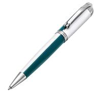 Xezo Bolígrafo Visionary de latón y aluminio, punta media. Lacado a mano en color verde azulado y blanco. Numerado en edición limitada de 500 unidades. Art Deco, estilo retrofuturista