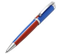 Xezo Bolígrafo Visionary de latón y aluminio, punta media. Lacado a mano en colores rojo y azul. Numerado en una edición limitada de 500. Estilo clásico Art Deco, cuerpo retrofuturista