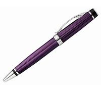 Xezo Incognito - Bolígrafo de latón en color morado metálico, corte de diamante, grabado, serie, piezas chapadas en platino (morado incógnito B-2)