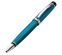 Xezo Incognito - Bolígrafo en color azul, grabado de diamante veneciano, serie de latón, chapado en platino partes (Incognito azul B)