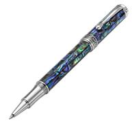 Xezo Maestro Rollerball Pen Fine Point. Inlaque natural de concha de mar abalona con placas de platino puro. Edicin limitada hecha a mano serializad