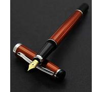 Xezo Pluma estilográfica Incognito, plumín fino. Color naranja piedra de sol con baño de platino puro. Artesanal, grabado guilloché. Edición limitada de 500, numerada