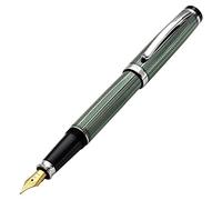 Xezo Pluma estilográfica Incognito, plumín fino. Laca verde cinc con baño de platino puro. Artesanal, edición limitada, numerada