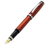 Xezo Pluma estilográfica Incognito, punta mediana. Laca en capas naranja Sunstone con baño de platino puro. Hecho a mano, edición limitada, numerada