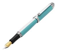Xezo Pluma estilográfica Visionary de latón y aluminio, plumín fino. Lacada a mano en azul cielo y blanco. Numerada en edición limitada de 500. Estilo clásico art déco, diseño retrofuturista