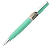 Xezo Speed Master Bolígrafo de acción giratoria, punta media. Color verde agua mate con concha abulón Pāua. Bañado en cromo. Cuerpo ligero de latón. Cada pluma es única