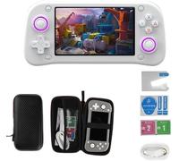 XF43 - Consola de juegos portátil retro - Pantalla IPS de 4.3 pulgadas, batería de 3000 mAh - Tarjeta TF de 64 GB con 15.000 juegos - Más de 30 emuladores, sistema operativo Linux - Funda portátil
