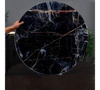 XFAK Mesa De Comedor De Vidrio 60cm 70cm 80cm 90cm 100cm Round Tempered Glass Top con Marmoleado, Hoja Circular Plana, 1/3 "de Espesor (Color : D, Size : 40in/100cm)