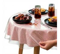 XFasten - Funda de plástico para Mesa Redonda, 70 Pulgadas, 0,3 mm, Resistente al Agua, Transparente de plástico, no Yellowing Plastic Table Cloths for Round Mesas and Dining Room