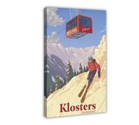 XFATGIA Chroustice - Póster de estación de esquí, lienzo decorativo para pared, pinturas para decoración de sala de estar, dormitorio, 20 x 30 pulgadas (50 x 75 cm)