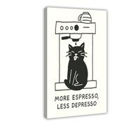 XFATGIA Divertido póster de lienzo con cita de café para cocina, decoración de dormitorio, paisaje, oficina, habitación, regalo, 50 x 75 cm