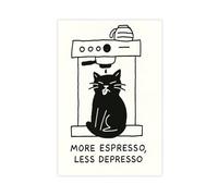 XFATGIA Divertido póster de lienzo con cita de café para cocina, decoración de dormitorio, paisaje, oficina, habitación, regalo, 60 x 90 cm