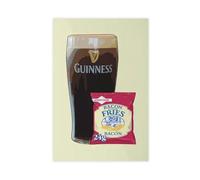 XFATGIA Guinness and Bacon Fries Printings - Póster en lienzo para decoración de pared, pinturas para sala de estar, dormitorio, 20 x 30 pulgadas (50 x 75 cm)