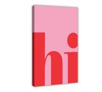 XFATGIA Hello, impresión, rosa, rojo, Hello Wall Art, Hello Posters, arte de pared imprimible, póster de lienzo para dormitorio, decoración de paisaje, oficina, habitación, regalo, 20 x 30 cm
