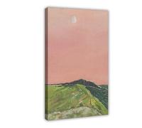 XFATGIA Impresión artística de puesta de sol rosa, paisaje abstracto en acuarela, póster de arte de pared, pinturas para decoración de sala de estar, dormitorio, 24 x 36 pulgadas (60 x 90 cm)