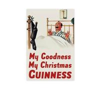 XFATGIA Impresión artística personalizada de Guinness publicidad de Navidad, póster de lienzo, decoración de pared, pinturas para sala de estar, dormitorio, decoración de 40 x 60 cm