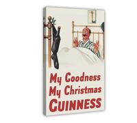 XFATGIA Impresión artística personalizada de Guinness publicidad de Navidad, póster de lienzo, decoración de pared, pinturas para sala de estar, dormitorio, decoración de 24 x 36 pulgadas (60 x 90 cm)