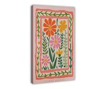 XFATGIA Impresión de ramo de flores silvestres rosas, póster de mercado de flores de moda, póster de lienzo para decoración de pared, pinturas para sala de estar, dormitorio, decoración de 24 x 36