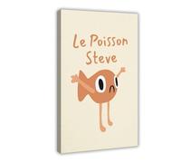 XFATGIA Le Poisson Steve - Póster de lienzo para decoración de dormitorio, oficina, habitación, regalo, 30 x 45 cm
