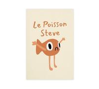 XFATGIA Le Poisson Steve - Póster de lienzo para decoración de dormitorio, oficina, habitación, regalo, 60 x 90 cm