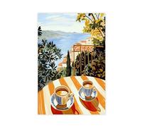 XFATGIA Lienzo con impresión de café expreso italiano, para decoración de pared, pinturas para sala de estar, dormitorio, 50 x 75 cm