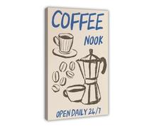 XFATGIA Lienzo decorativo con diseño de esquina de café, para decoración de pared, para sala de estar, dormitorio, 50 x 75 cm