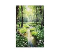 XFATGIA Lienzo decorativo para decoración de pared, diseño de acuarela de bosque sereno, para sala de estar, dormitorio, 20 x 30 cm