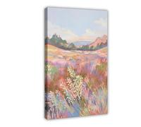 XFATGIA Lienzo decorativo para decoración del hogar, diseño de campo de flores silvestres, lienzo para decoración de pared, pinturas para sala de estar, dormitorio, 20 x 30 cm