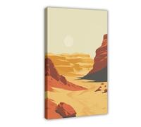 XFATGIA Negev - Póster minimalista del desierto de Israel, ilustración de paisaje, arte del desierto, decoración de pared, póster en lienzo, decoración de dormitorio, oficina, habitación, regalo, 40 x