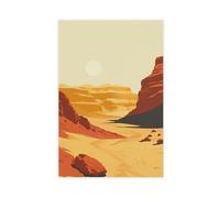 XFATGIA Negev - Póster minimalista del desierto de Israel, ilustración de paisaje, arte del desierto, decoración de pared, póster en lienzo, decoración de dormitorio, oficina, habitación, regalo, 12 x